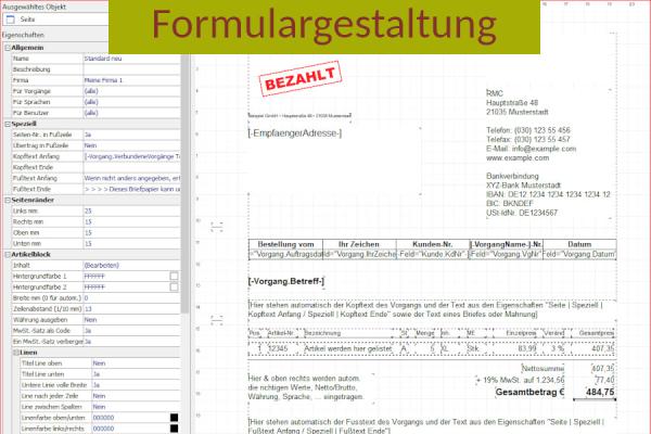 Gestaltung Formulare